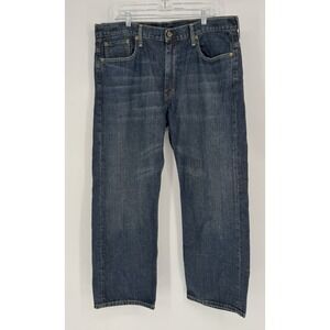 Levi's 569 Jeans Mens 38X30 Blue Denim Cotton Loose Fit Medium Wash Straight Leg